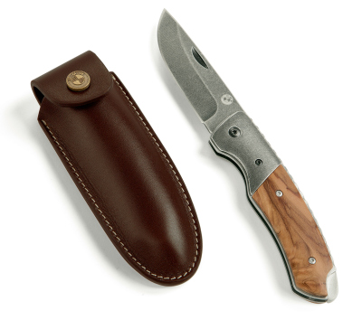 Карманный нож BMW Motorrad Pocket Knife, Leather Case, Brown,  76899898237