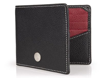Кожаный кошелек Jaguar Heritage Wallet, Black/Burgundy Leather, JFLG351BKA Кожаный кошелек Jaguar Heritage Wallet, Black/Burgundy Leather, JFLG351BKA