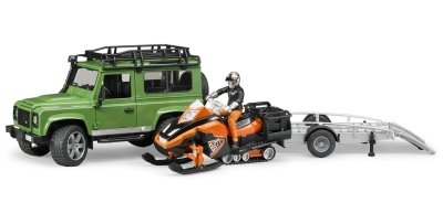 Land Rover Defender Station Wagon, Snowmobile With Trailer & Driver Set Land Rover Defender Station Wagon, Snowmobile With Trailer & Driver Set