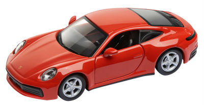 Инерционная модель автомобиля Porsche 911 (992) Carrera 4S (2019), Pullback, Lava Orange, Scale 1:43,  WAP0200270K