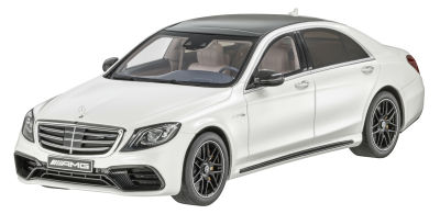 Модель Mercedes-AMG S 63 long-wheelbase, Designo Diamond White Bright, 1:18 Scale,  B66965714