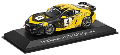 Модель автомобиля Porsche 718 Cayman GT4 Clubsport (982), Scale 1:43, Black / Yellow,  WAP0204150K