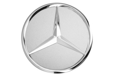 Колпачок ступицы колеса Mercedes цвета стерлинговое серебро с хромированным логотипом B66470206