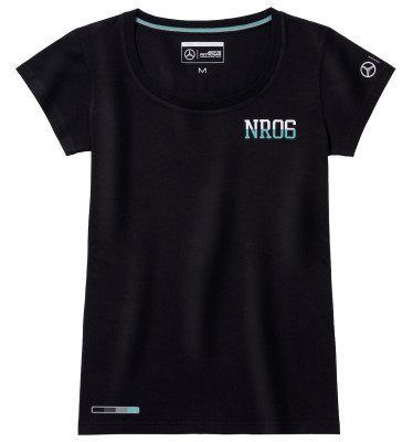 Женская футболка Mercedes F1 Women's T-shirt, Nico Rosberg No. 6, Black