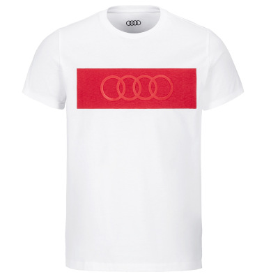 Мужская футболка Audi T-Shirt Ringe, Mens, White,  3132000402 M