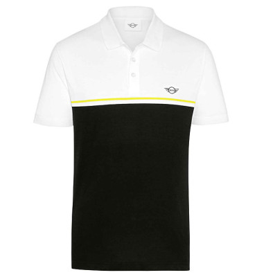 Мужская рубашка-поло MINI Wing Logo Men´s, Black/White/Energetic Yellow,  80145A0A586 S