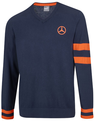 Мужской свитер Mercedes Golf-Pullover, Men's, dark blue / orange,  B66450472 S