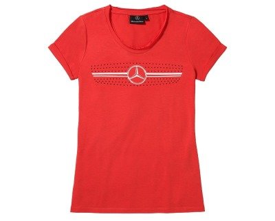 Женская футболка Mercedes Women's T-shirt, The radiator grille motif, Red,  B66954258 XL