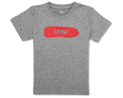 Детская футболка MINI Wordmark T-Shirt Kids, Grey/Coral,  80142460824 128