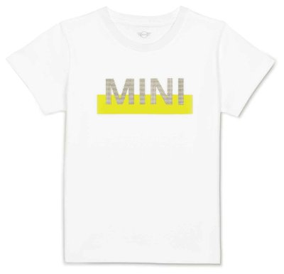 Детская футболка MINI T-Shirt Nub Wordmark Kids, White/Energetic Yellow,  80145A0A606 116