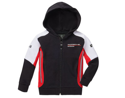 Детская куртка Porsche Kids’ Sweatshirt Jacket– Motorsport, Black/White/Red,  WAP4320980K 110/116