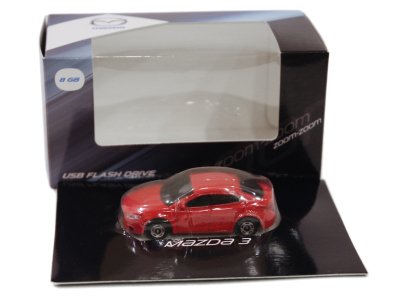 Флешка в форме Mazda 3 USB Flash Drive, 8Gb, Red 830077726