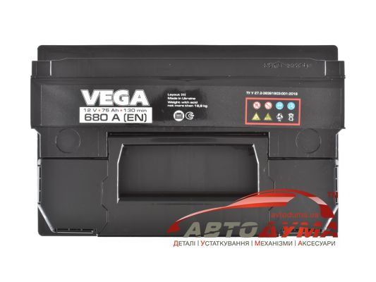 Аккумулятор VEGA Standard 6 СТ-75-R V75068013
