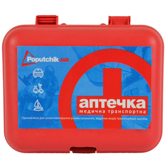 Аптечка автомобильная Poputchik АМА-1 жесткий 02-001-P 02-001-P