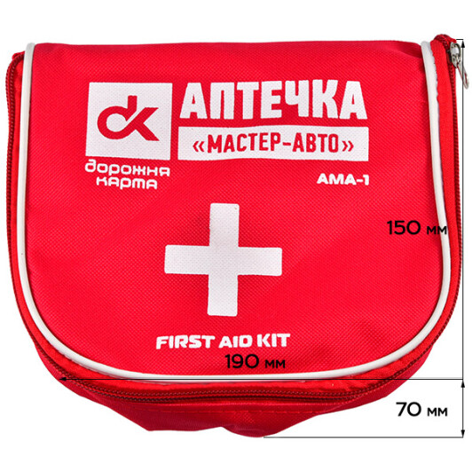 Аптечка автомобильная Дорожная Карта АМА-1 мягкий DKTY005 DKTY005
