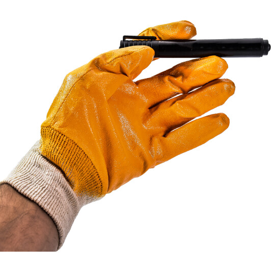 Перчатки рабочие Intertool трикотажные с нитриловым покрытием желтые SP-0110