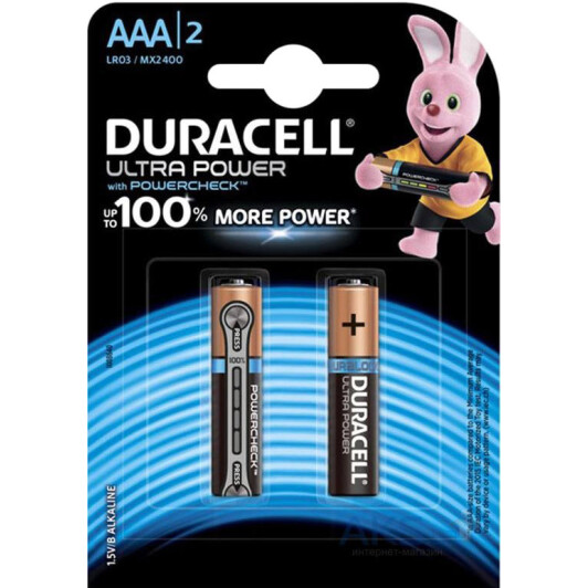 Батарейка Duracell Ultra Power RL055346 AAA (мизинчиковая) 1,5 V 2 шт