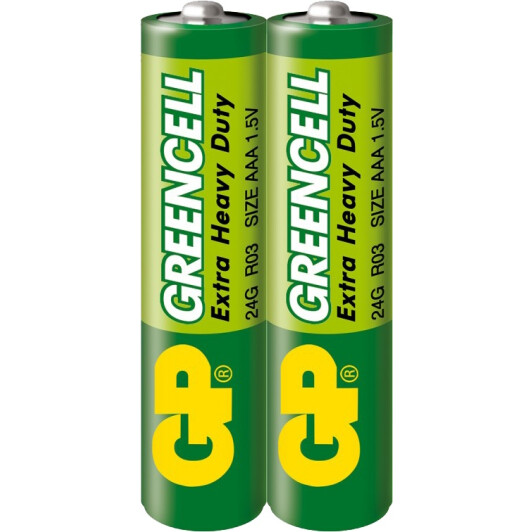Батарейка GP Greencell Extra Heavy Duty 24GS2 AAA (мизинчиковая) 1,5 V 2 шт