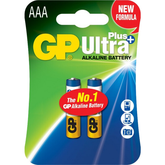 Батарейка GP Ultra Plus Alkaline 24AUPS2 AAA (мизинчиковая) 1,5 V 2 шт