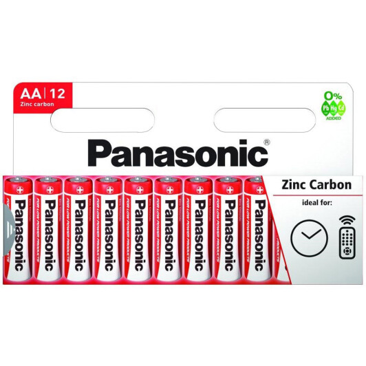 Батарейка Panasonic Zinc Carbon R6RZ12HH AA (пальчиковая) 1,5 V 12 шт
