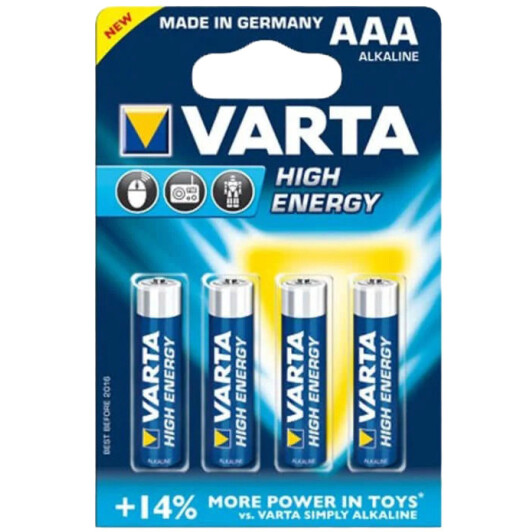 Батарейка Varta High Energy 4903121414 AAA (мизинчиковая) 1,5 V 4 шт
