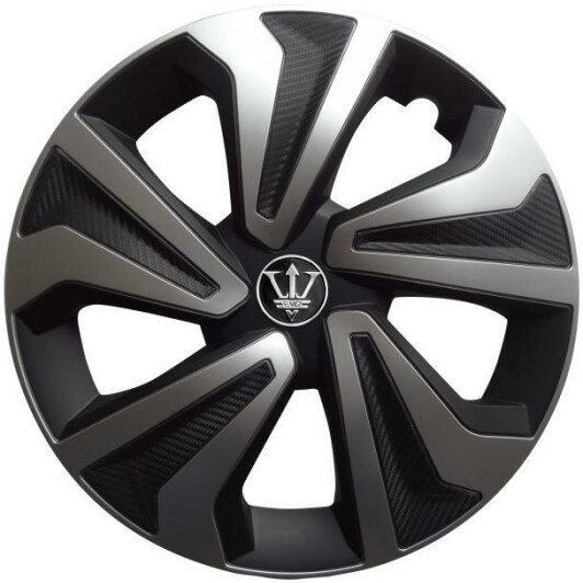 Комплект колпаков на колеса Carface Evo Kango цвет черный + серебристый карбоновая DOCFWK-1SL-15