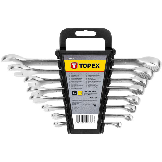 Набор ключей рожково-накидных Topex 35D756 6-19 мм 8 шт