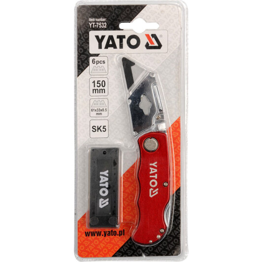 Нож монтажный Yato YT-7532 монолитное лезвие