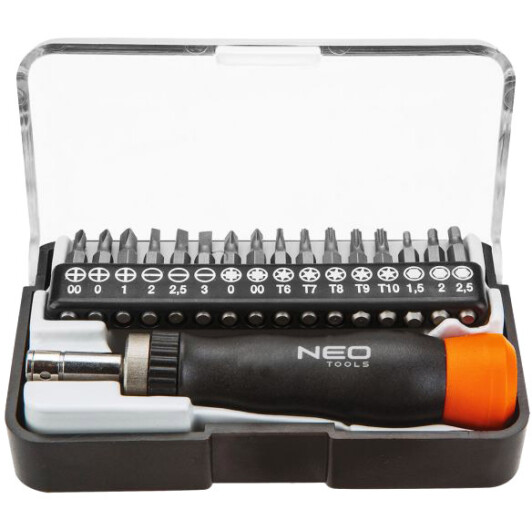 Отвертка прецизионная реверсивная с набором бит Neo Tools 04-228