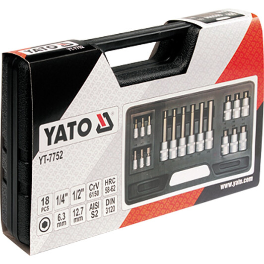 Набор торцевых головок Yato YT-7752 18 шт.