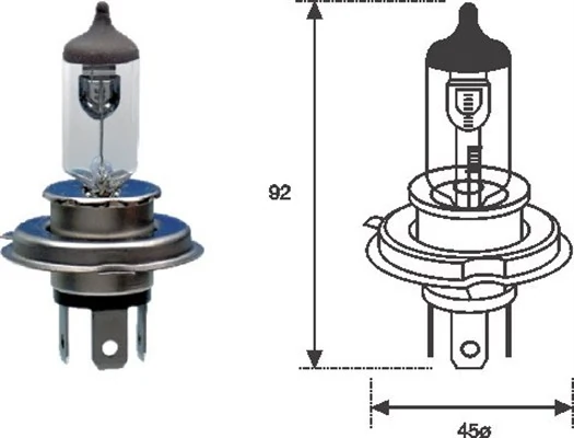 Автолампы Magneti Marelli 002555100000 H4 P43t 55 W 60 W прозрачная