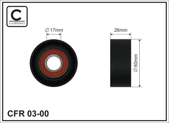 CAFFARO 0300 (60x17x25) Ролік до натяжника Renault/Mitsubishi/Nissan/Opel/