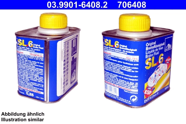 ATE DOT-4 Brake Fluid SL.6, 0.25л ATE DOT-4 Brake Fluid SL.6, 0.25л