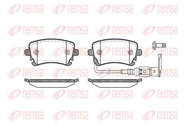 REMSA 089711 Гальмівні колодки дискові зад. (з датчиком) Audi A4, A6 2.0TDI-6.75V8R 08.99- VW Т5