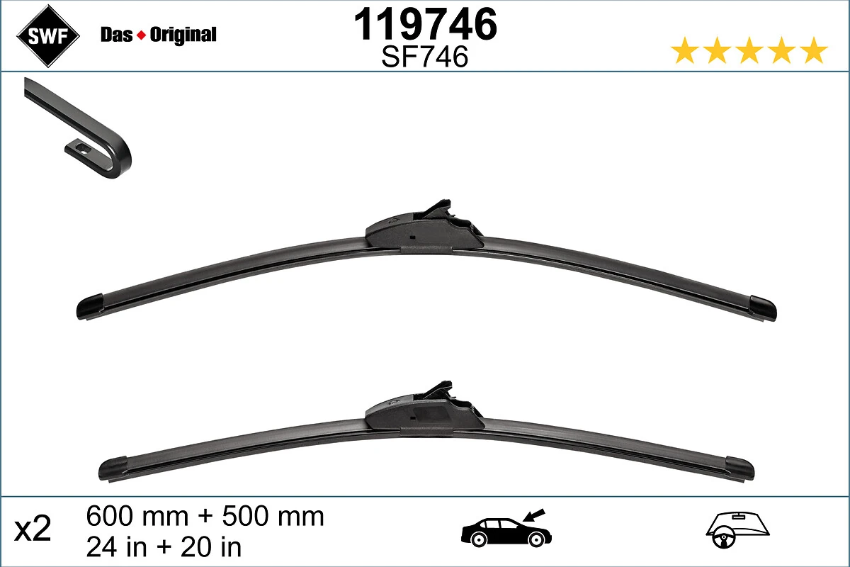 SWF 119746 Щітки склоочисника BMW X5 F15, X6 F16 13-