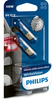 Автолампы Philips 12036WHVB2 WhiteVision H6W BAX9s 6 W прозрачная Автолампы Philips 12036WHVB2 WhiteVision H6W BAX9s 6 W прозрачная