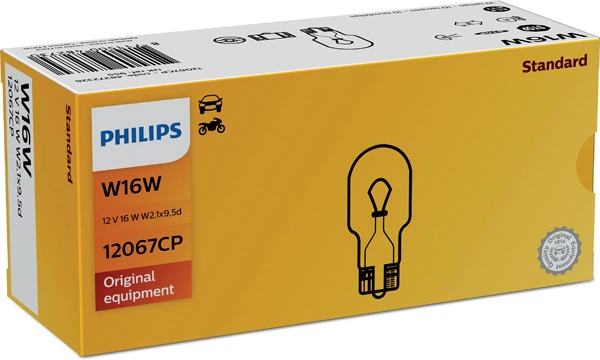 Автолампы Philips 12067CP Vision W16W BAU15s 16 W прозрачная
