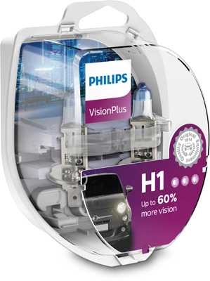Автолампы Philips 12258VPS2 VisionPlus H1 P14,5s 55 W прозрачно-голубая Автолампы Philips 12258VPS2 VisionPlus H1 P14,5s 55 W прозрачно-голубая