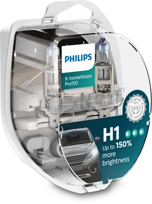 Автолампы Philips 12258XVPS2 X-tremeVision Pro150 H1 P14,5s 55 W прозрачно-голубая