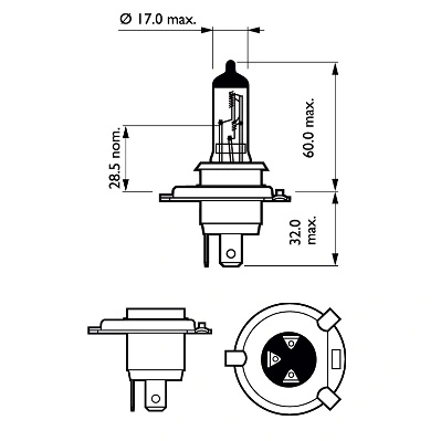 PHILIPS 12342VPB1 Автолампа галогенова 60/55W PHILIPS 12342VPB1 Автолампа галогенова 60/55W