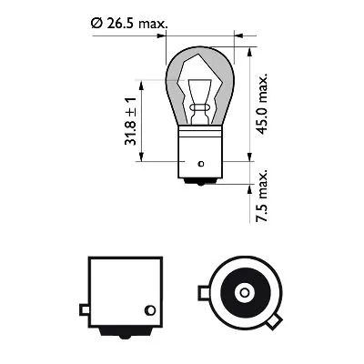 Автолампы Philips 12496NACP Vision PY21W BAU15s 21 W оранжевая Автолампы Philips 12496NACP Vision PY21W BAU15s 21 W оранжевая