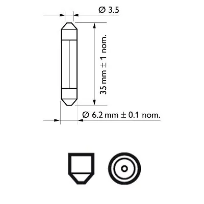 Автолампы Philips 12848CP Vision C3W SV6 3 W прозрачная Автолампы Philips 12848CP Vision C3W SV6 3 W прозрачная
