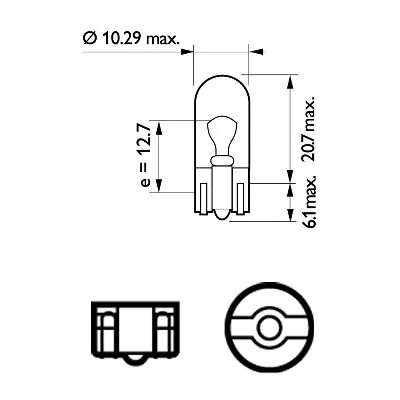 Автолампы Philips 12961CP Vision W5W W2,1x9,5d 5 W прозрачная Автолампы Philips 12961CP Vision W5W W2,1x9,5d 5 W прозрачная