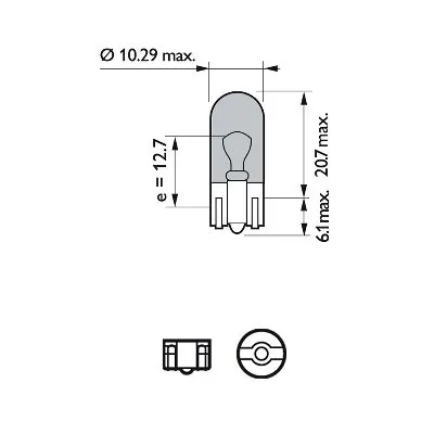 Автолампы Philips 12961WVUB2 WhiteVision Ultra W5W W2,1x9,5d 5 W синяя Автолампы Philips 12961WVUB2 WhiteVision Ultra W5W W2,1x9,5d 5 W синяя
