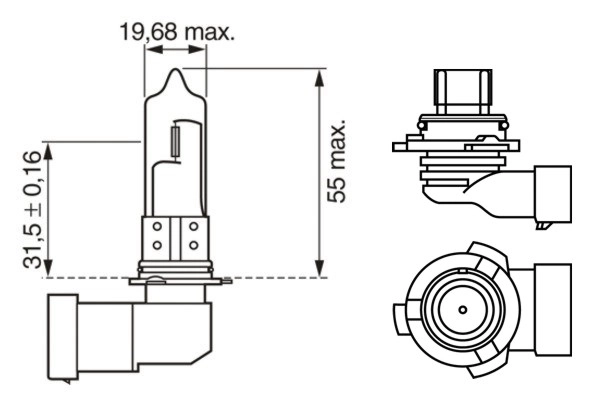 Автолампы Bosch 1987301063 Pure Light HB4 P22d 60 W Автолампы Bosch 1987301063 Pure Light HB4 P22d 60 W
