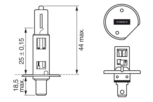 Автолампы Bosch 1987302015 H1 P14,5s 55 W прозрачно-голубая Автолампы Bosch 1987302015 H1 P14,5s 55 W прозрачно-голубая