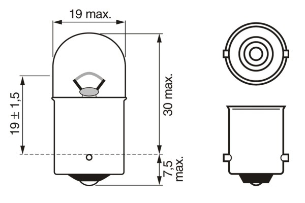 Автолампы Bosch 1987302204 Pure Light R5W BA15s 5 W