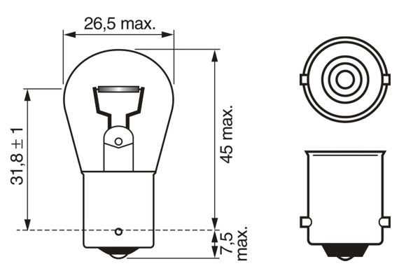 Автолампы Bosch 1987302239 PY21W BA15s 21 W оранжевая