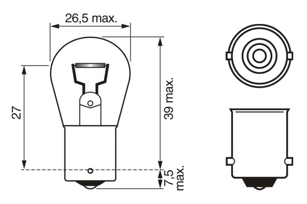 Автолампы Bosch 1987302523 P18W BA15s 18 W прозрачная