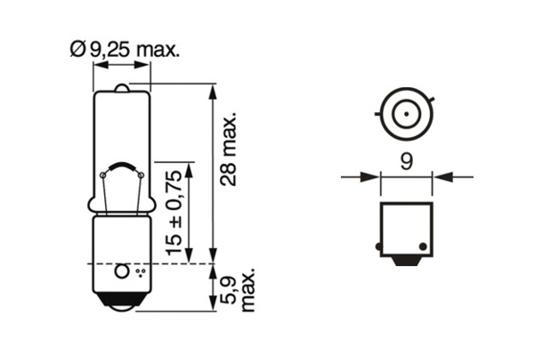 Автолампы Bosch 1987302809 H6W BAX9s 6 W
